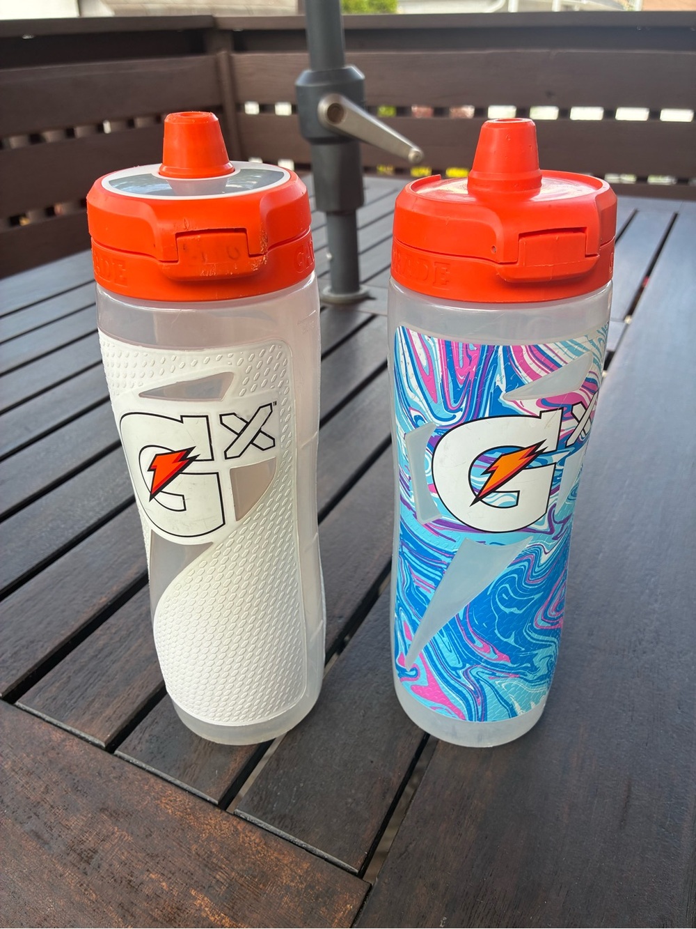 Gatorade Hydration Bottle with Orange Cap - 2-Pack (White & Blue Marble)